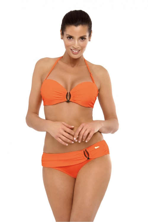 Módní dvoudílné dámské plavky v oranžovém provedení